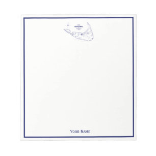 Nantucket Island MA Vintage Karte Navy Blau Notizblock