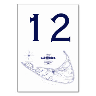 Nantucket Island MA Vintage Karte Navy Blue