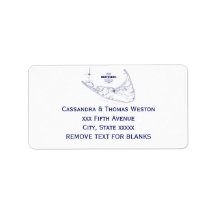 Nantucket Island MA Vintage Karte Navy Blue
