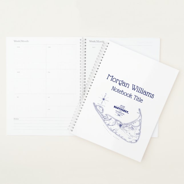 Nantucket Island MA Vintage Karte Navy Blue Planer (Anzeige)