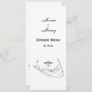 Nantucket Island MA Vintage Karte Schwarz