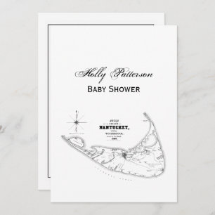 Nantucket Island MA Vintage Karte Schwarz