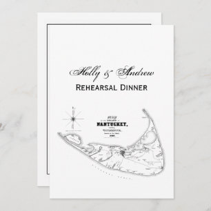 Nantucket Island MA Vintage Karte Schwarz