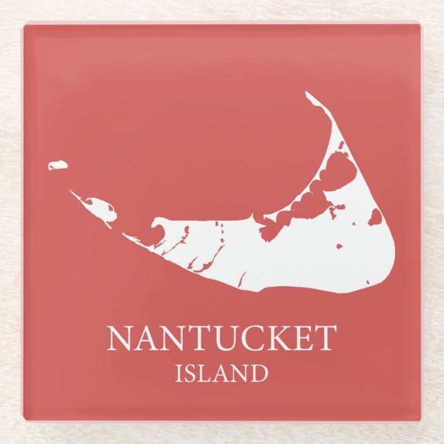 Nantucket Island Map nantucket red Glasuntersetzer (Vorderseite)