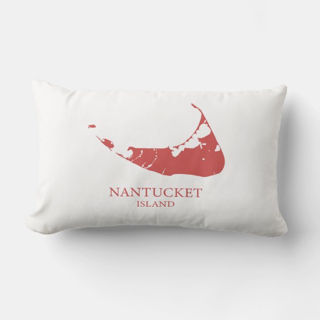 Nantucket Island Map nantucket red Lumbar Pillow Lendenkissen (Vorderseite)