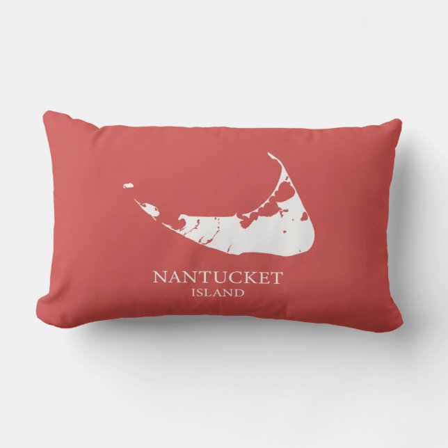 Nantucket Island Map nantucket red Lumbar Pillow Lendenkissen (Vorderseite)