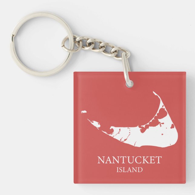 Nantucket Island Map nantucket red Schlüsselanhänger (Vorderseite)