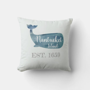 Nantucket Island Mass Whale Throw Kissen