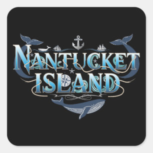 Nantucket Island Massachusetts Quadratischer Aufkleber