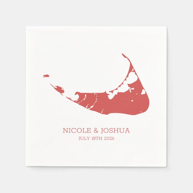 Nantucket Island Wedding Nantucket Red Serviette (Vorderseite)