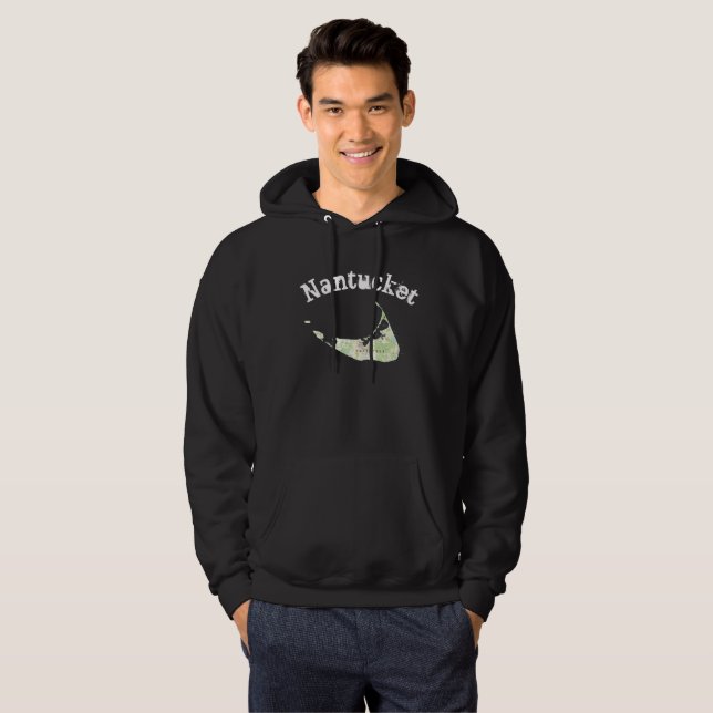 Nantucket Karte Hoodie (Vorne ganz)