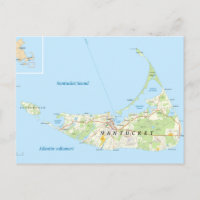 Nantucket Karte Postkarte