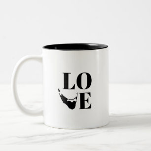 Nantucket Liebe Graphic Print Island Silhouette Zweifarbige Tasse