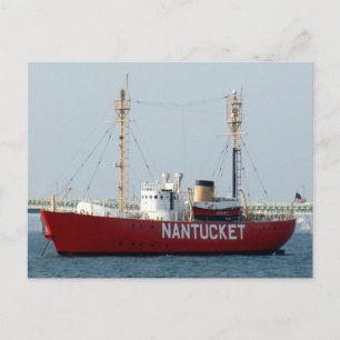 Nantucket MA Cape Cod Boat in Hafen Post Card Postkarte