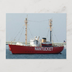 Nantucket MA Cape Cod Boat in Hafen Post Card Postkarte