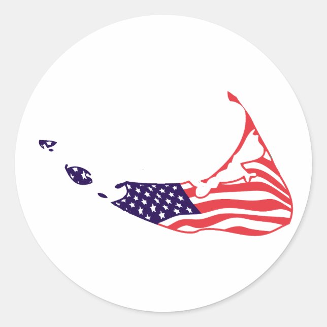 Nantucket MA - Kartendesign. Runder Aufkleber (Vorderseite)