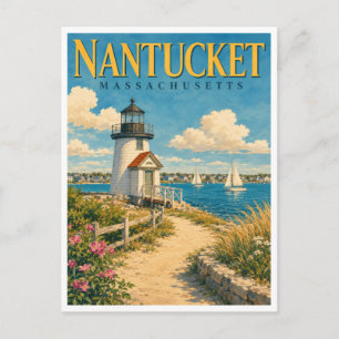 Nantucket Massachusetts Brant Point GeoSaga Postkarte