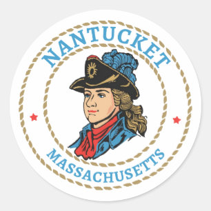 Nantucket Massachusetts Colonial Runder Aufkleber