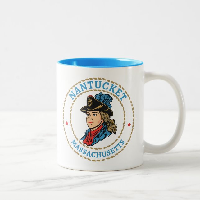 Nantucket Massachusetts Colonial Zweifarbige Tasse (Rechts)