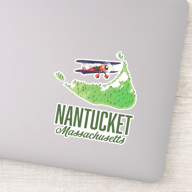Nantucket Massachusetts Karte Aufkleber (Detail)