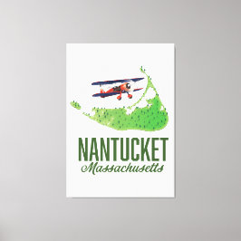 Nantucket Massachusetts Karte Leinwanddruck