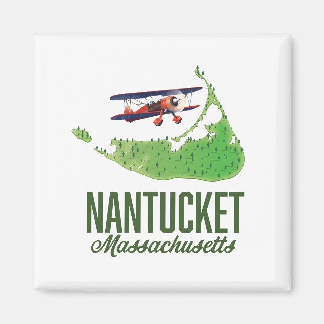 Nantucket Massachusetts Karte Magnet (Vorne)