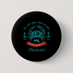 Nantucket Massachusetts Krabbenfischen Urlaubsande Button