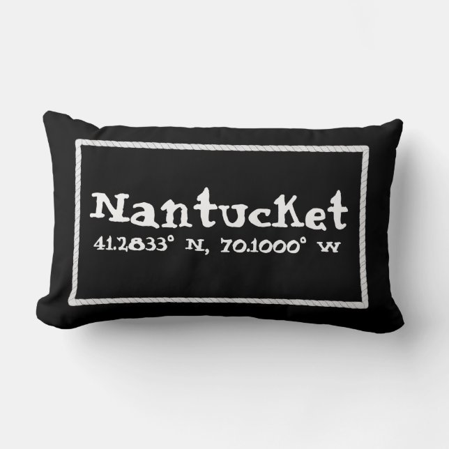 Nantucket Massachusetts Länge und Breite Lendenkissen (Vorderseite)
