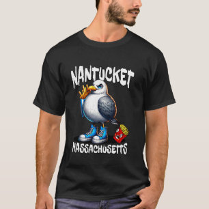 Nantucket Massachusetts Lustige Möwe Pommes Frites T-Shirt