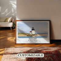 Nantucket Massachusetts Poster, Aquarell, Maßgesch
