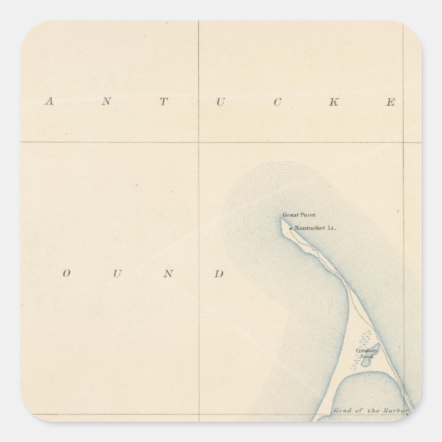 Nantucket, Massachusetts Quadratischer Aufkleber (Vorderseite)