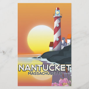 Nantucket Massachusetts Reiseplakat Briefpapier
