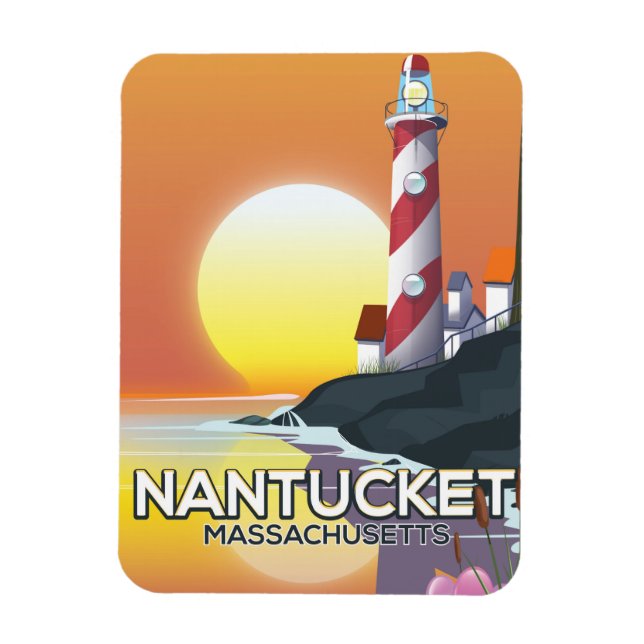 Nantucket Massachusetts Reiseplakat Magnet (Vertikal)