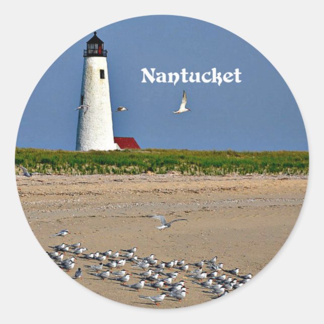 Nantucket, Massachusetts Runder Aufkleber (Vorderseite)