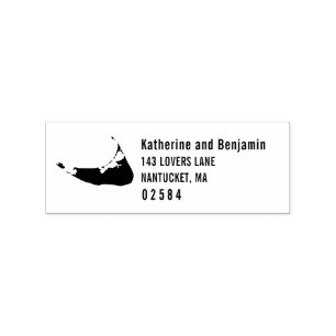 Nantucket Massachusetts Solid Map Wedding Gummistempel