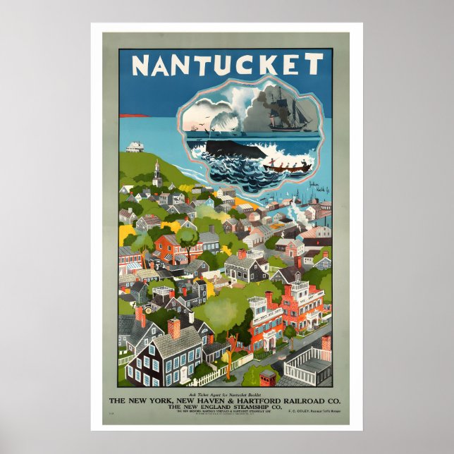 Nantucket Massachusetts Vintage Travel Poster (Vorne)