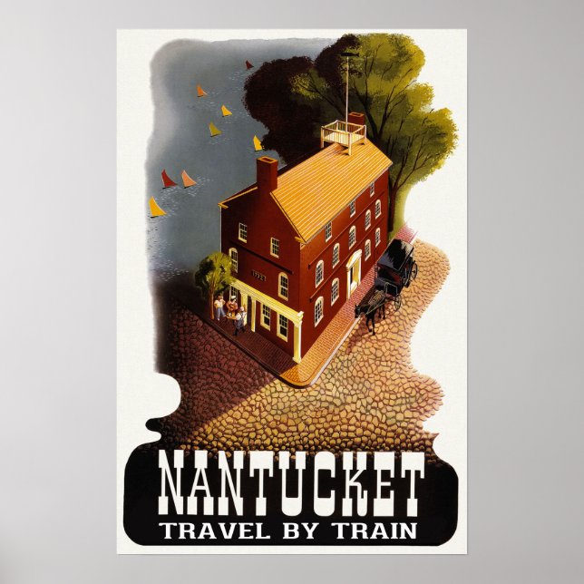 Nantucket Massachusetts Vintage Travel Poster (Vorne)