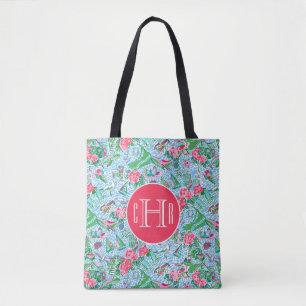 Nantucket Preppy Palm Beach Print Mit Monogramm