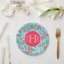 Nantucket Preppy Palm Beach Print Mit Monogramm