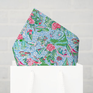 Nantucket Preppy Palm Beach Print Seidenpapier