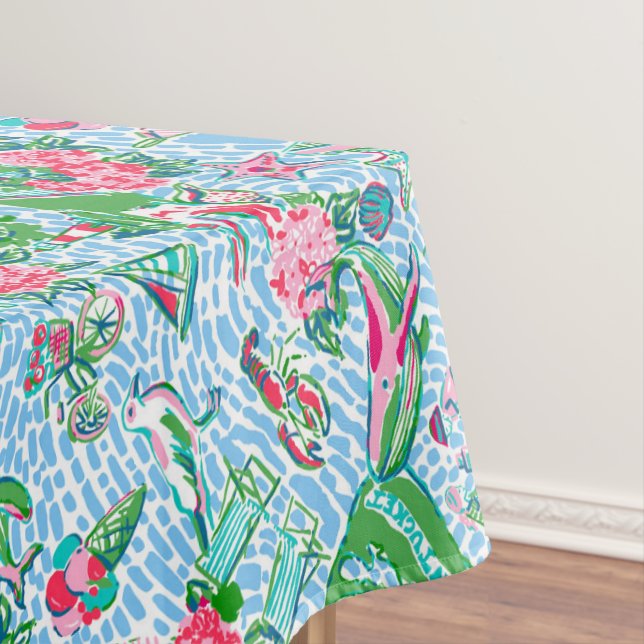 Nantucket Preppy Palm Beach Print Tischdecke (Beispiel)