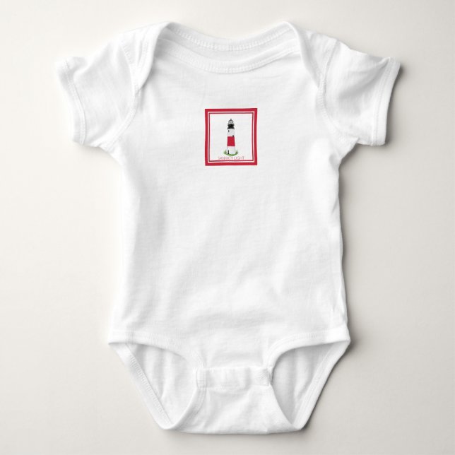 Nantucket Sankaty Lighthouse Baby and Kid Bodysuit Baby Strampler (Vorderseite)