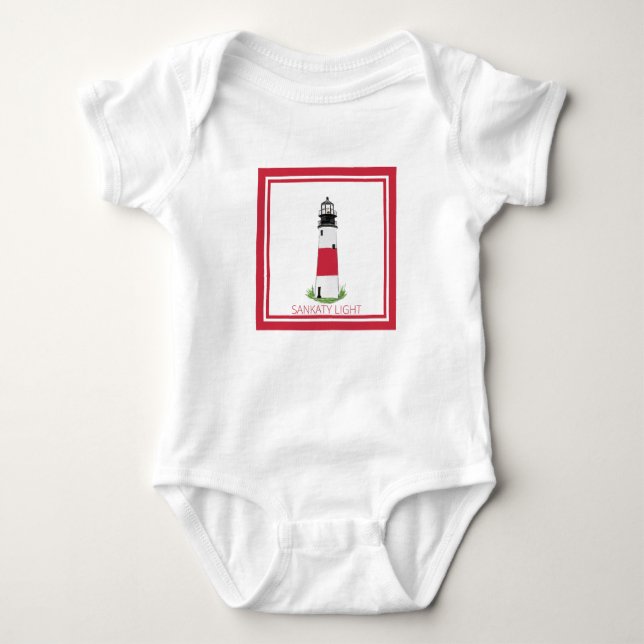 Nantucket Sankaty Lighthouse Baby and Kid Bodysuit Baby Strampler (Vorderseite)