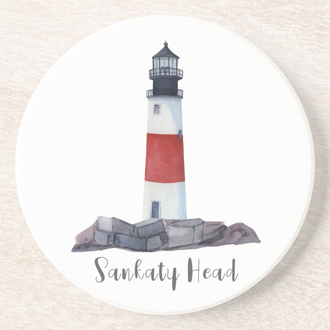 Nantucket Sankaty Lighthouse Sandstone Untersetzer (Vorne)