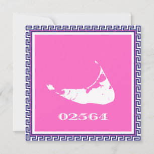 Nantucket (Sconset) Zip-Code Griechischer Schlüsse Mitteilungskarte