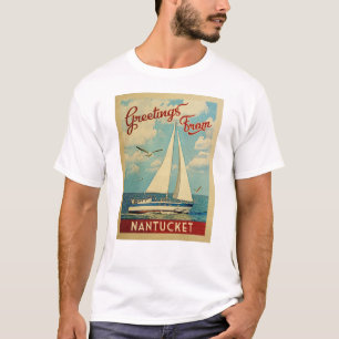 Nantucket Segelboot-Vintage Reise Massachusetts T-Shirt