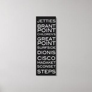 Nantucket setzt schwarzen u. weißen Wand-Dekor au Leinwanddruck