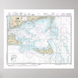 Nantucket Sound and Approaches Nautical Chart 1323 Poster