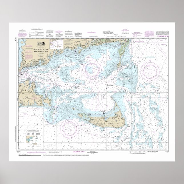 Nantucket Sound and Approaches Nautical Chart 1323 Poster (Vorne)