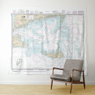 Nantucket Sound and Approaches Nautical Chart 1323 Wandteppich